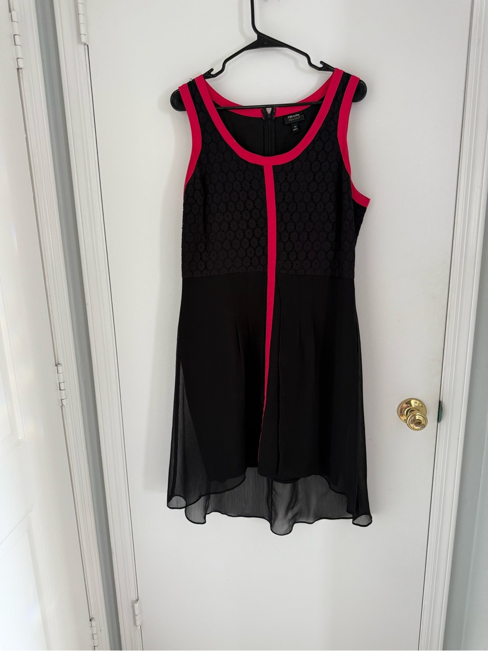 Nicole by Nicole Miller Black Dress with Hot Pink Accents